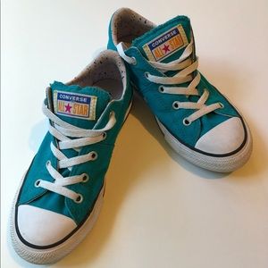 Size 2 Youth Teal Converse All Star Sneakers